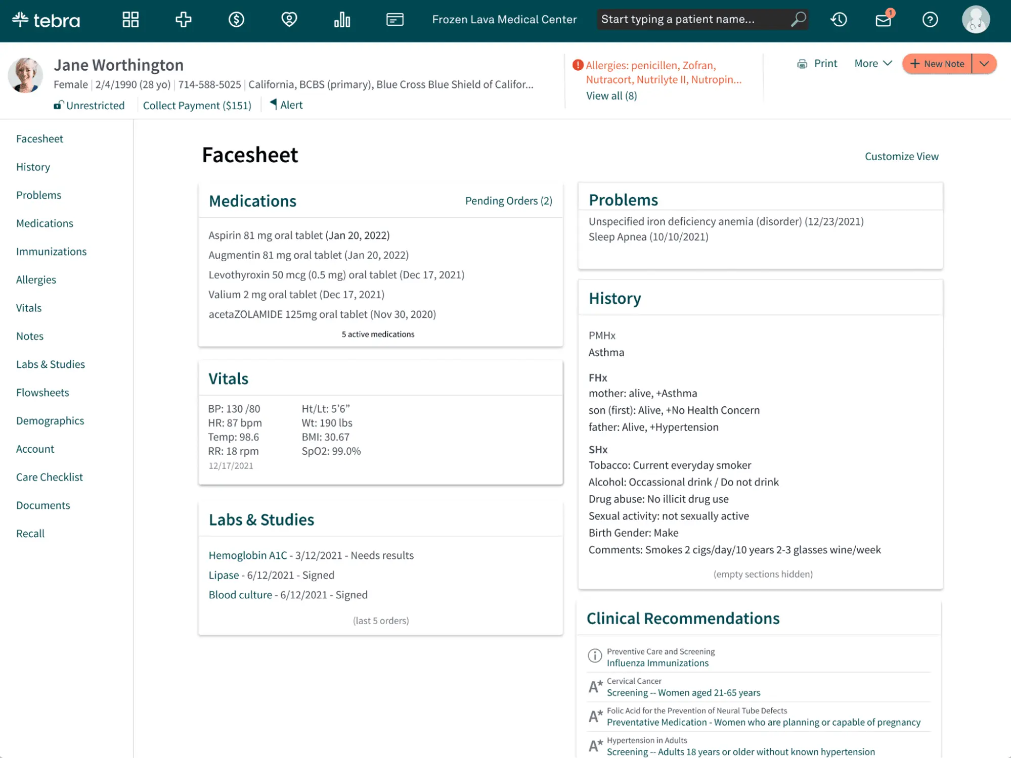 Tebra Billing Software Interface
